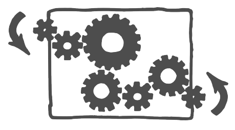 Gears in a transparent box